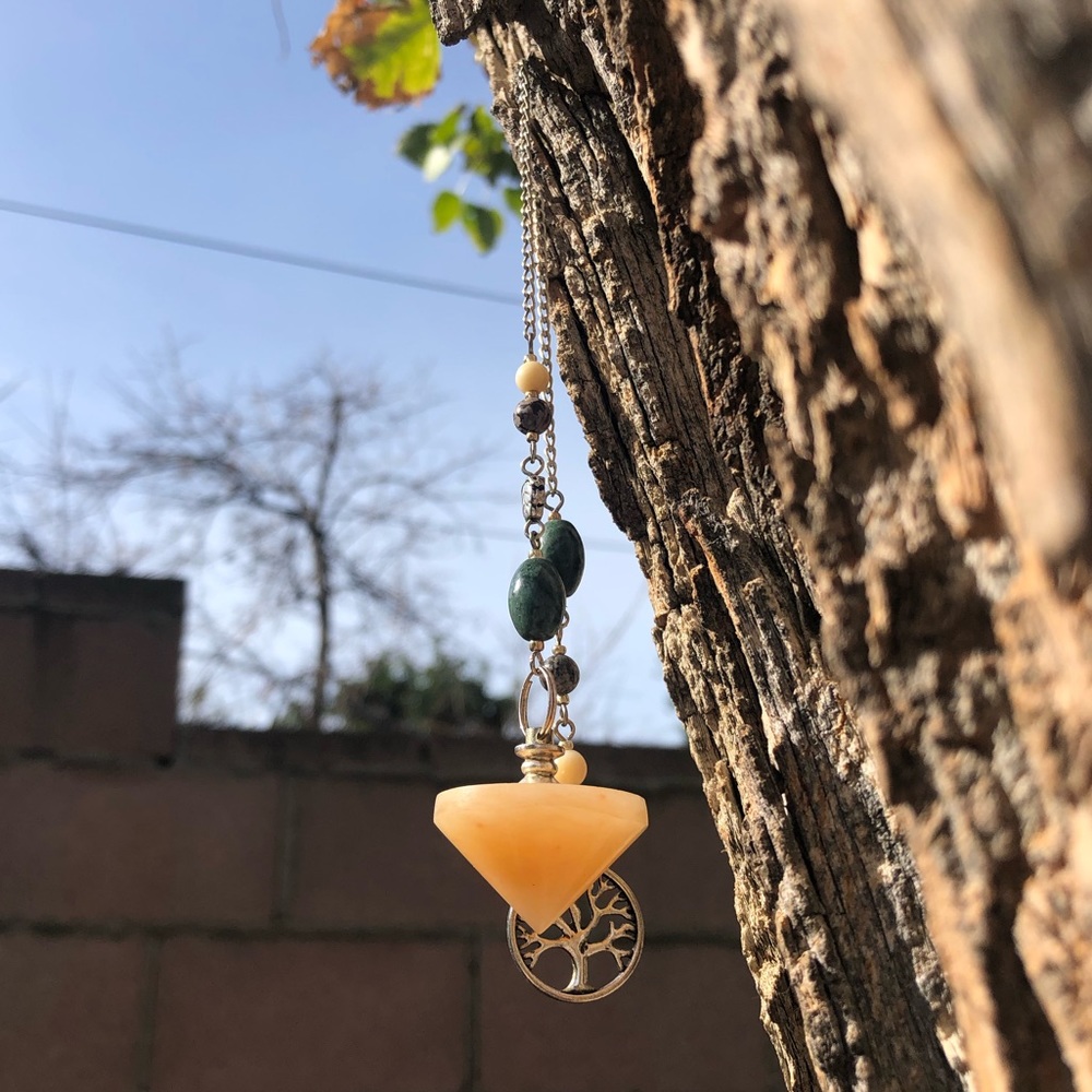 Golden Quartz Pendulum Natural Crystal